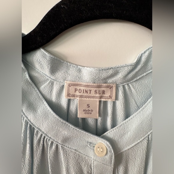 Jcrew Point Sur Short Sleeve Drapey Crepe Popover Blouse, NWT, Size Small - Picture 3 of 5